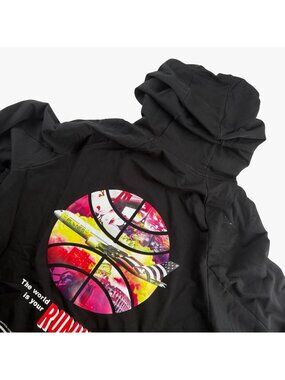 Paper Planes World is Your Runway Cotton Stretch Hoodie Sweatshirt Black • XL